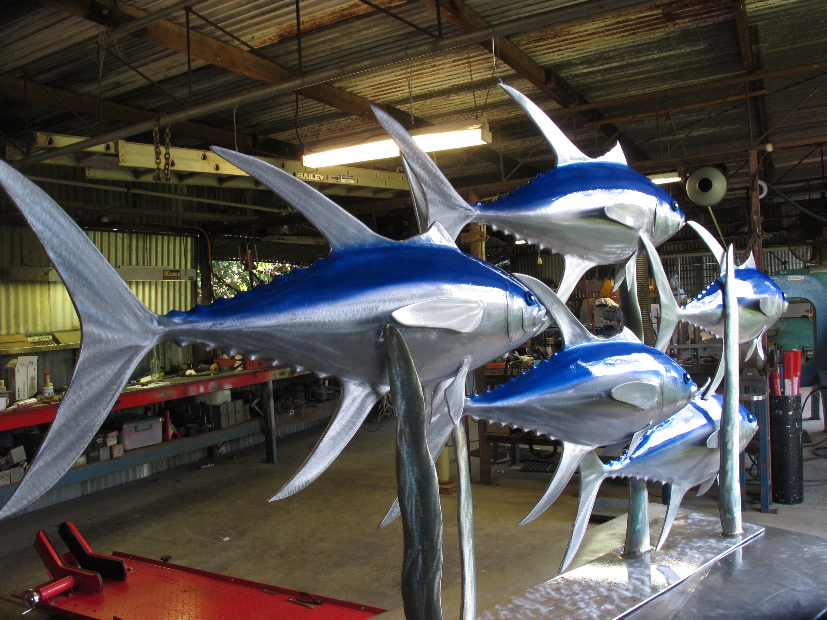 3D Freestanding Shoal Of Tuna